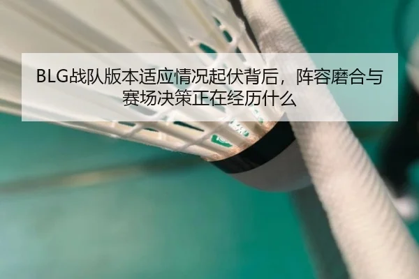 BLG战队版本适应情况起伏背后，阵容磨合与赛场决策正在经历什么